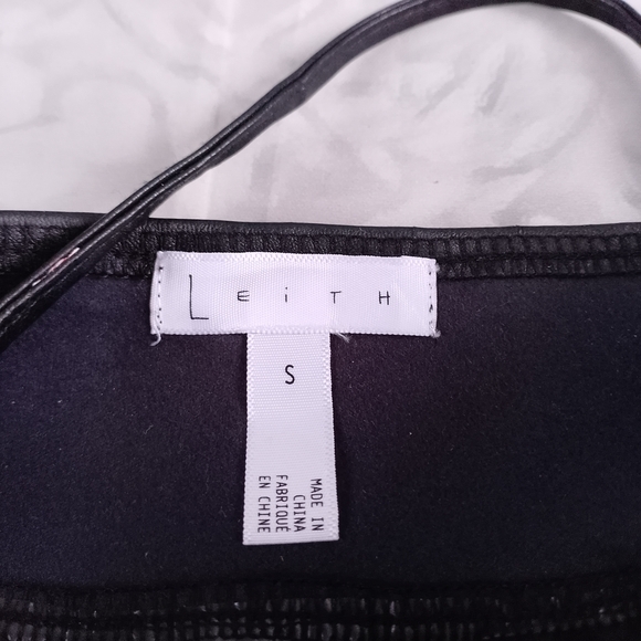 LEiTH Black Spaghetti Strap Dress Faux Leather - Picture 2 of 7